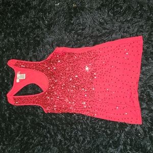 Red sequin tank